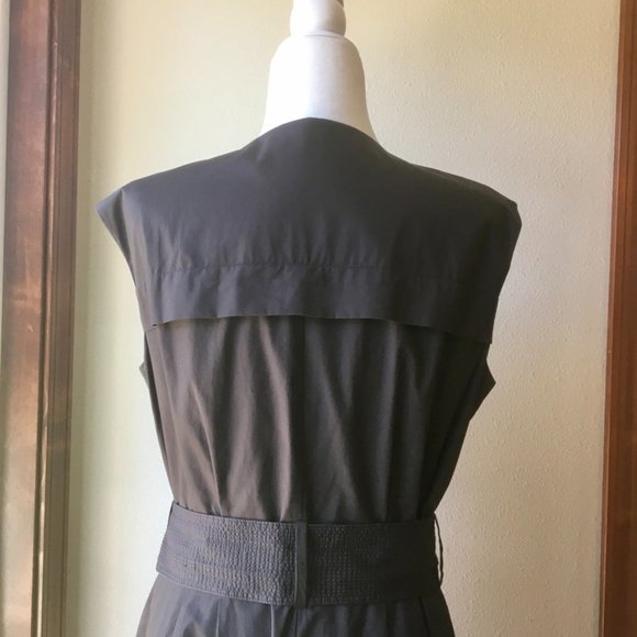 Zara Brown Midi Dress with Belt - Picture 4 of 10